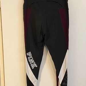 Charcoal Gray, Maroon, and White Leggings from PINK